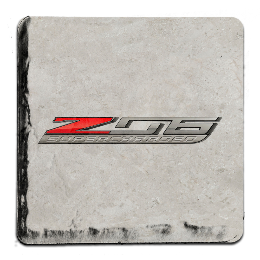 C7 Corvette Z06 Supercharged Logo Stone Coaster