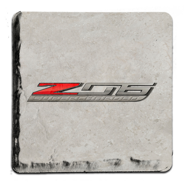 C7 Corvette Z06 Supercharged Logo Stone Coaster