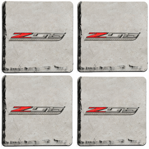 C7 Corvette Z06 Supercharged Logo Stone Coaster - Set of 4