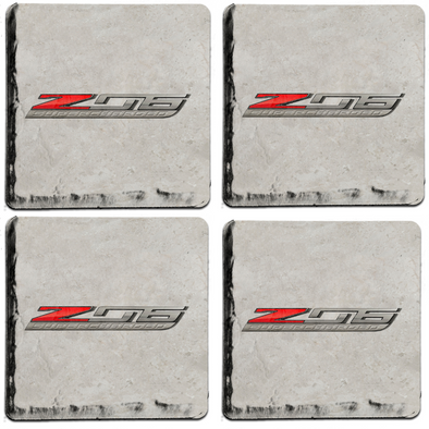 C7 Corvette Z06 Supercharged Logo Stone Coaster - Set of 4