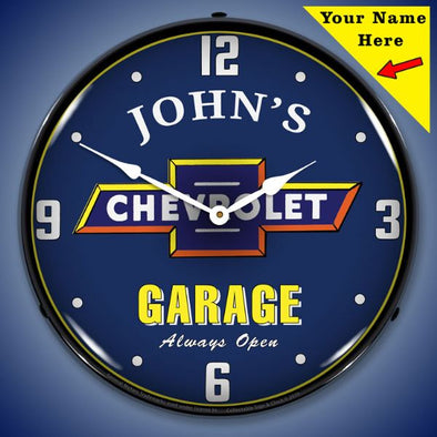 Chevrolet Garage Lighted Clock- Personalize Option - [Corvette Store Online]