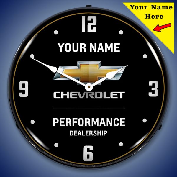 Chevrolet Performance 2 Lighted Clock- Personalize Option - [Corvette Store Online]