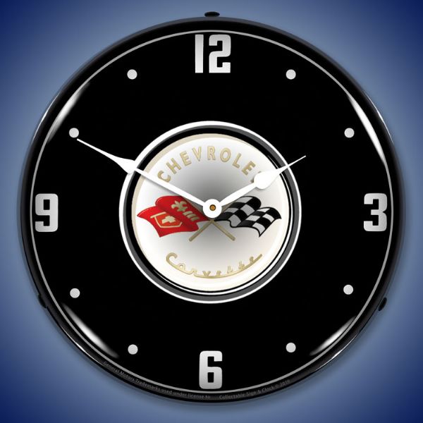 C1 Corvette Black Tie Lighted Clock Profile - [Corvette Store Online]