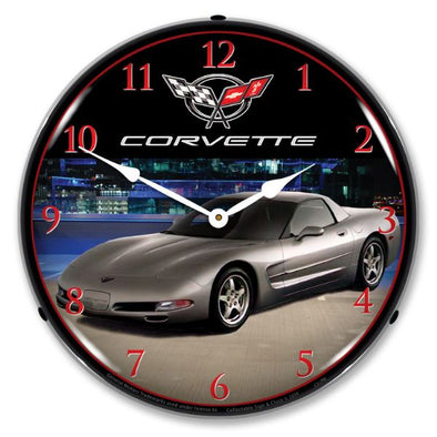 C5 Corvette Light Pewter Metallic Clock-GM24031548-corvette-store-online