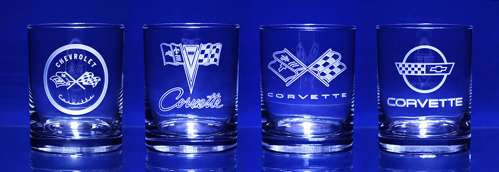 Corvette Early Generations C1-C4 Short Beverage Glass (4)