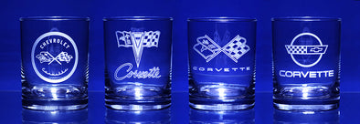 Corvette Early Generations C1-C4 Short Beverage Glass (4)