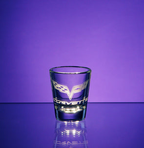 Corvette Logo Shot Glass (Tapered) - Choose Logo for Custom Etching