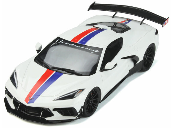 chevrolet-corvette-c8-arctic-white-with-red-and-blue-stripes-hennessey-limited-edition-to-999-pieces-worldwide-1-18-model-car-by-gt-spirit