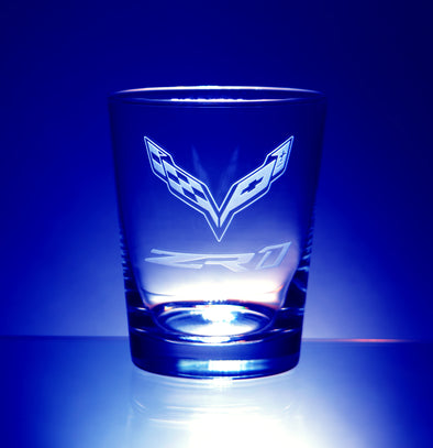 Corvette Logo Tapered Beverage Glass (4) - Choose Logo for Custom Etching