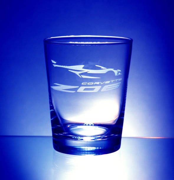 Corvette Logo Tapered Beverage Glass (4) - Choose Logo for Custom Etching
