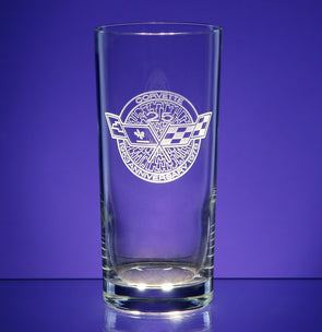 Corvette Logo Tall Beverage Glass (4) - Choose Logo for Custom Etching