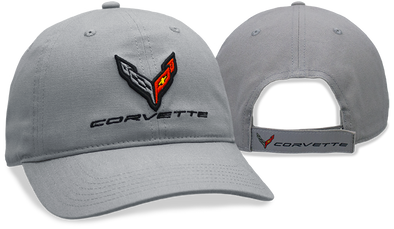Grey Canvas C8 Corvette Hat / Cap