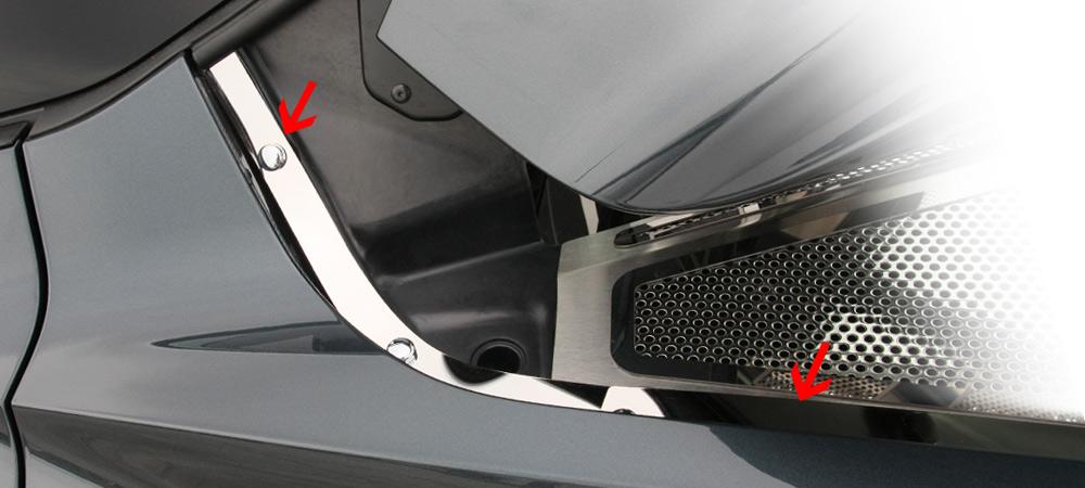 C8 Corvette - Illuminated Fender Cap Covers 2Pc | Polished Stainless