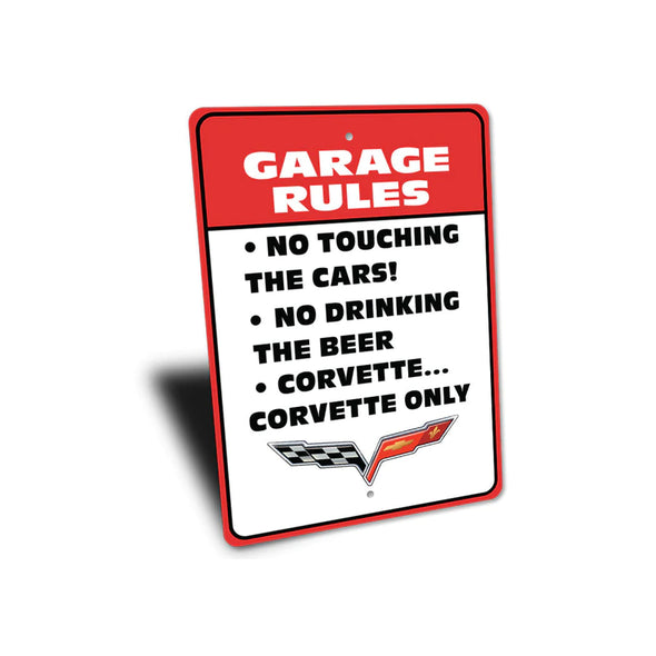 C6 Corvette Garage Rules - Aluminum Sign