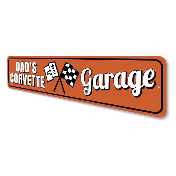 C2 Corvette Dad's Corvette Garage - Aluminum Sign