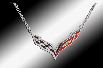 C7 Corvette Emblem Necklace | Sterling Silver - [Corvette Store Online]