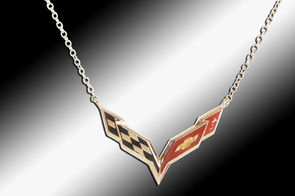 C7 Corvette Emblem Necklace | 14k Gold - [Corvette Store Online]
