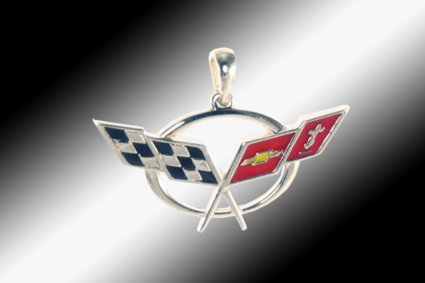 C5 Corvette Emblem Pendant - Sterling Silver - [Corvette Store Online]