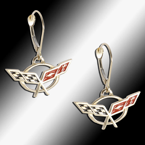 C5 Corvette 14k Gold Leverback Earrings - [Corvette Store Online]