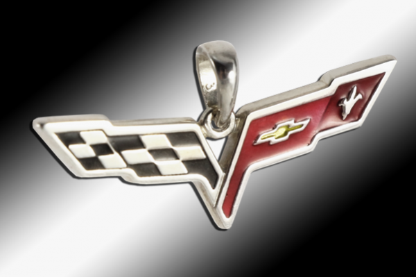 C6 Corvette Emblem Pendant - Sterling Silver - [Corvette Store Online]