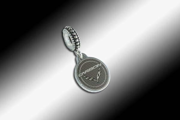 C7 Corvette Carbon 65 Pandora-Style Dangle Bead - [Corvette Store Online]