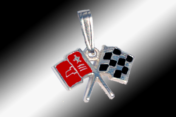 C2 Corvette Emblem Pendant | Sterling Silver - [Corvette Store Online]