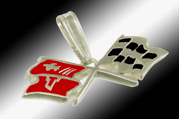 C3 Corvette Emblem Pendant - Sterling Silver - [Corvette Store Online]