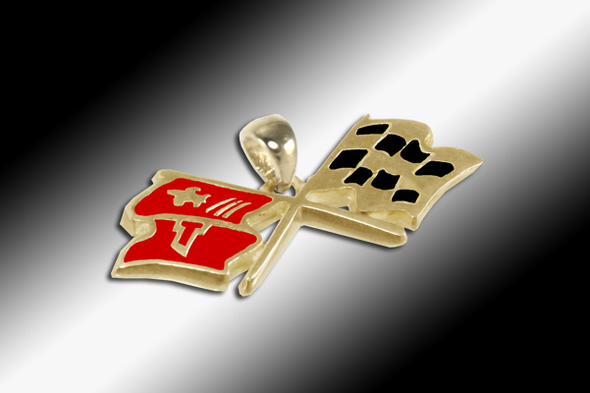 C3 Corvette Emblem Pendant - 14k Gold - [Corvette Store Online]