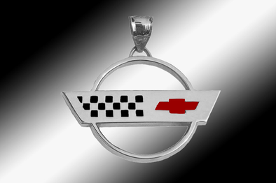 C4 Corvette Emblem Pendant - Sterling Silver - [Corvette Store Online]