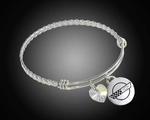 C4 Corvette Twisted Bangle Charm Bracelet - [Corvette Store Online]