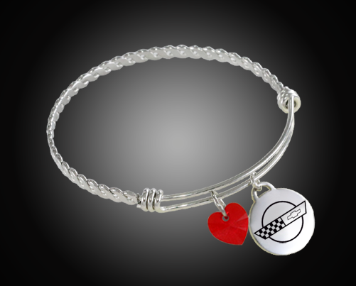 C4 Corvette Twisted Bangle Charm Bracelet - [Corvette Store Online]