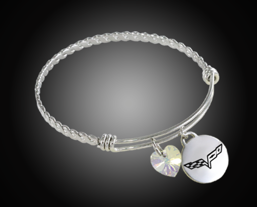 C6 Corvette Twisted Bangle Charm Bracelet - [Corvette Store Online]