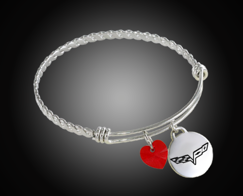 C6 Corvette Twisted Bangle Charm Bracelet - [Corvette Store Online]