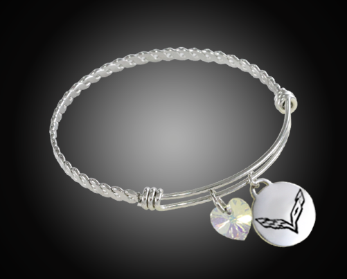 C7 Corvette Twisted Bangle Charm Bracelet - [Corvette Store Online]