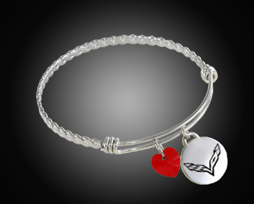 C7 Corvette Twisted Bangle Charm Bracelet - [Corvette Store Online]