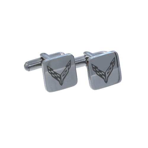 C8 Corvette Next Generation Polished Cufflinks - [Corvette Store Online]