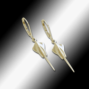 C8 Next Generation Corvette Stingray Lever Back Earrings - Gold - [Corvette Store Online]