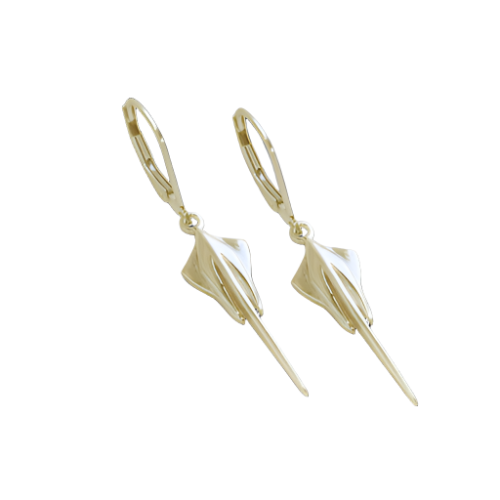 C8 Next Generation Corvette Stingray Lever Back Earrings - Gold - [Corvette Store Online]