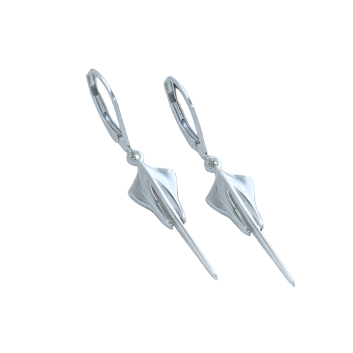 C8 Next Generation Corvette Stingray Lever Back Earrings - Sterling Silver - [Corvette Store Online]