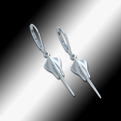 C8 Next Generation Corvette Stingray Lever Back Earrings - Sterling Silver - [Corvette Store Online]