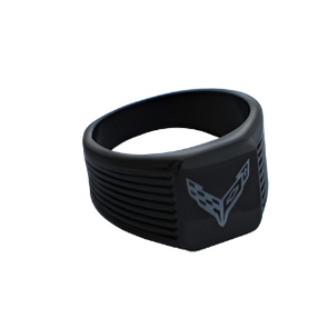 c8-corvette-emblem-black-grooved-ring