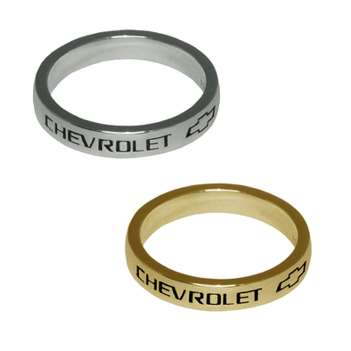 Chevrolet Bowtie Band Ring with Enamel Painted Logo