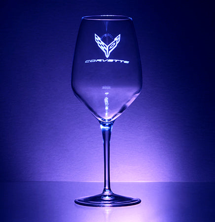 Corvette Logo Luigi Bormioli Atelier Riesling Glass (Pair) - Choose Logo for Custom Etching