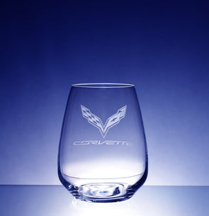 Corvette Logo Luigi Bormioli Atelier Stemless Riesling Wine Glass - Choose Logo for Custom Etching