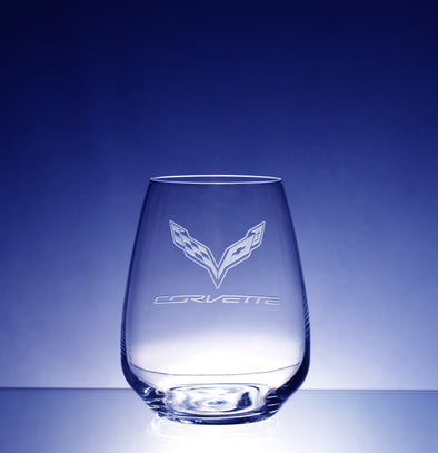 Corvette Logo Luigi Bormioli Atelier Stemless Riesling Wine Glass - Choose Logo for Custom Etching