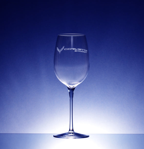 Corvette Logo Luigi Bormioli Crescendo Chardonnay Glass (2) - Choose Logo for Custom Etching