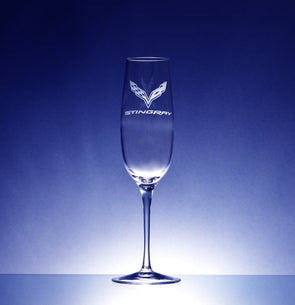 Corvette Logo Luigi Bormioli Crescendo Champagne Glass (2) - Choose Logo for Custom Etching