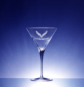 Corvette Logo Luigi Bormioli Crescendo Martini Glass (2) - Choose Logo for Custom Etching