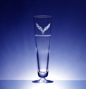 Corvette Logo Luigi Bormioli Elegante Small Pilsner Glass (Pair) - Choose Logo for Custom Etching