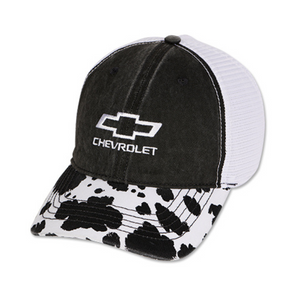 ladies-chevrolet-bowtie-cow-print-ponytail-hat-cap